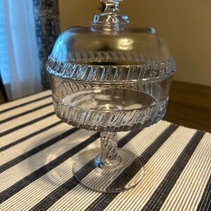 Vintage Clear Glass Compote Dish